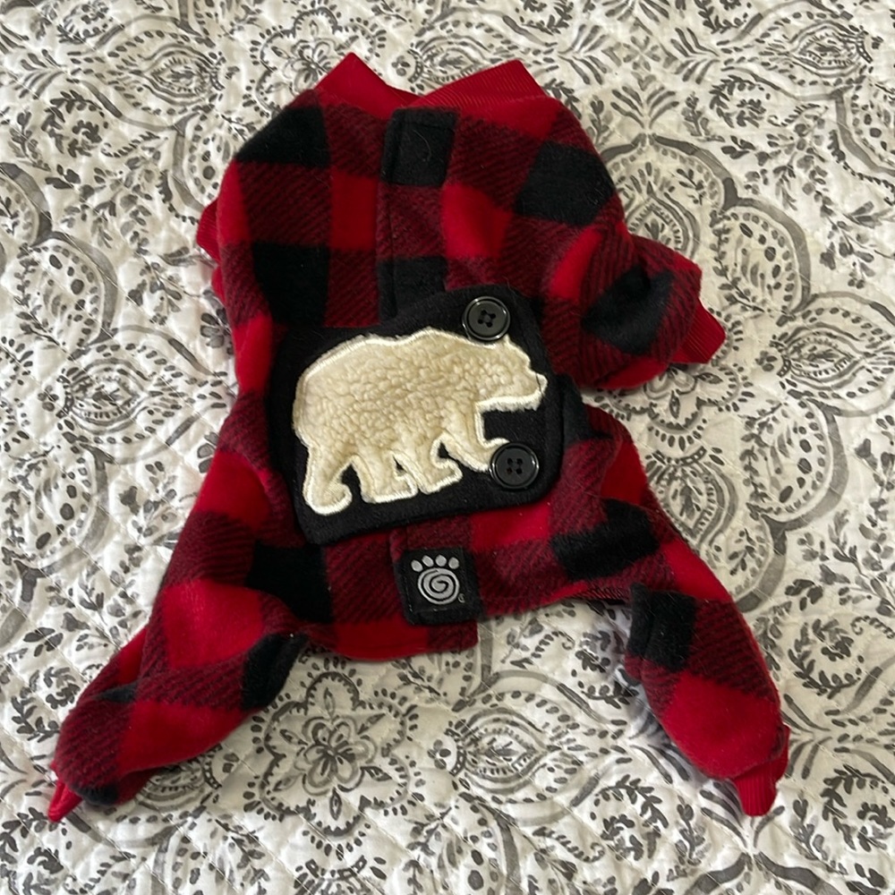 Dog Pjs fleece Buffalo plaid